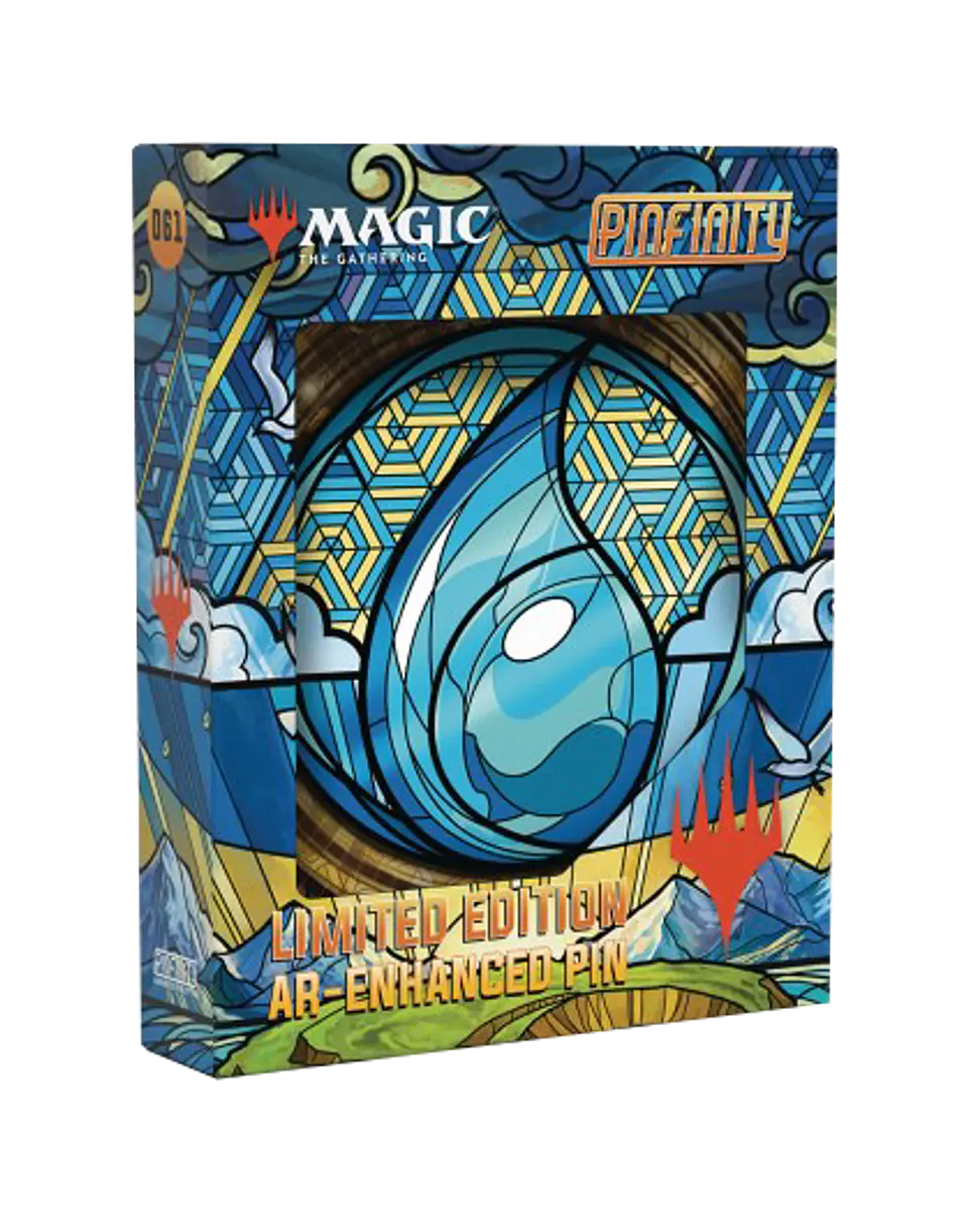 Pin: MTG Stained Glass - Island, Limited Edition AR Pin  1