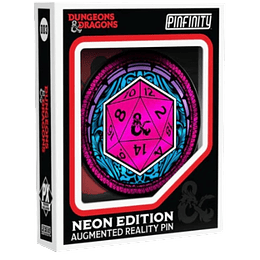 Pin: D&D- Ornate D20, Glow in the Dark AR Pin 