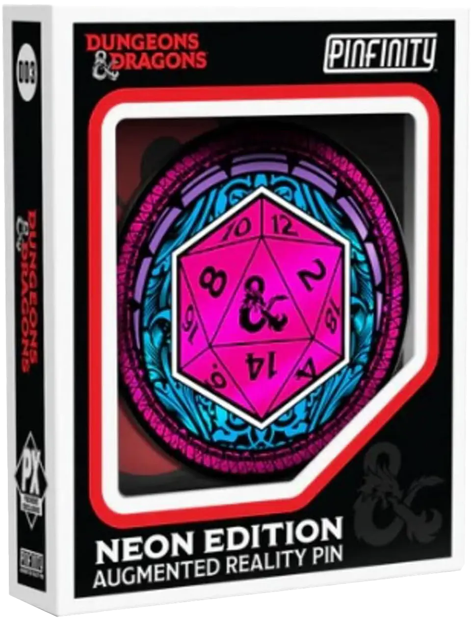 Pin: D&D- Ornate D20, Glow in the Dark AR Pin  1