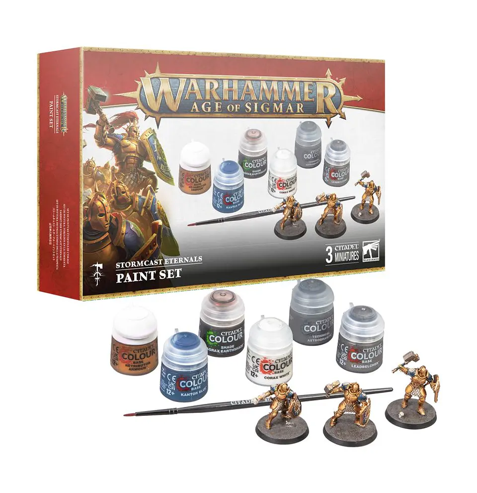 Set de Pinturas + Stormcast Eternals (6 pinturas + pincel + 3 minis)  2