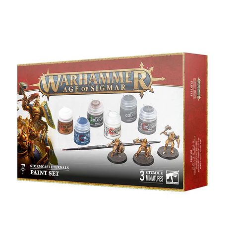 Set de Pinturas + Stormcast Eternals (6 pinturas + pincel + 3 minis) 