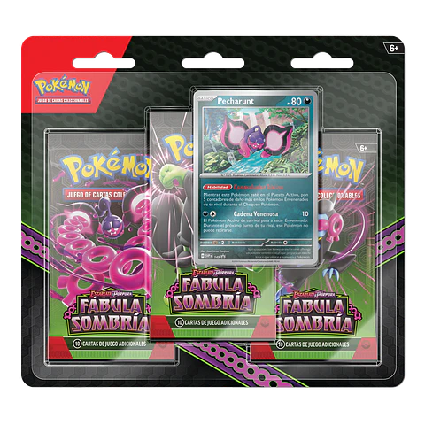 Pokemon TCG Escarlata y Púrpura: Fábula Sombría - 3 Pack Blister 