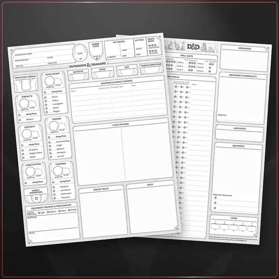 Dungeon & Dragons: Character Sheets 2024  2