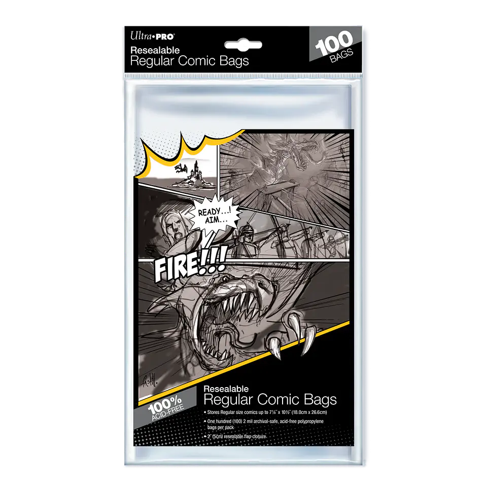 Bolsa para Comic Ultra Pro - Regular Comic Bags (18.0cm x 26.6cm)  1