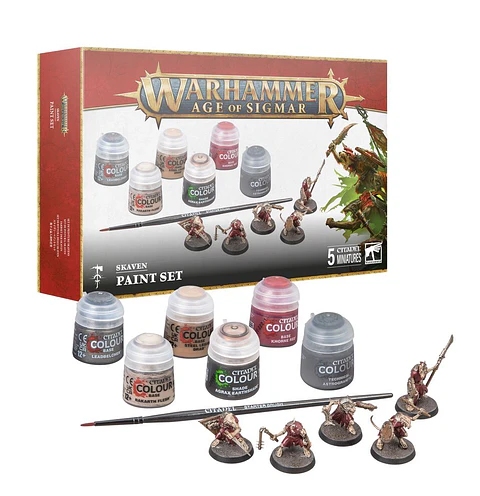 Set de Pinturas + Skaven (6 pinturas + pincel + 5 minis)