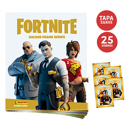 Álbum Fortnite: Golden Frame Series + Lote 25 sobres 