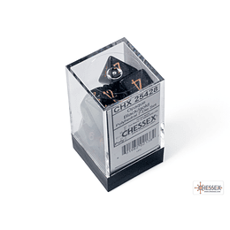 Set de 7 dados (varios lados) Opaque Negro-Dorado 