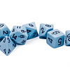 Set de 7 dados (varios lados) Opaque Azul Pastel-Negro  2