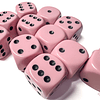 Set de 12 dados (6 lados) Opaque Rosado Pastel-Negro  2