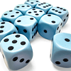 Set de 12 dados (6 lados) Opaque Azul Pastel-Negro  2