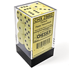 Set de 12 dados (6 lados) Opaque Amarillo Pastel-Negro  1