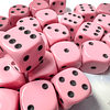 Set de 36 dados de 12mm (6 lados) Opaque Rosado Pastel-Negro  2