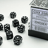 Set de 36 dados de 12mm (6 lados) Opaque Negro-Blanco 1