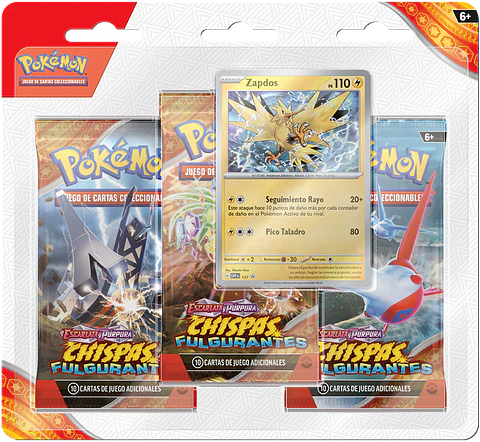 Pokémon TCG - Chispas Fulgurantes: 3-Pack (Zapdos) 