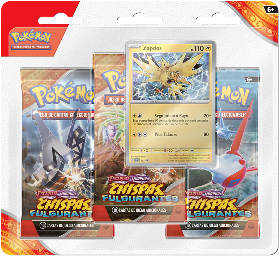 Pokémon TCG - Chispas Fulgurantes: 3-Pack (Zapdos)  1