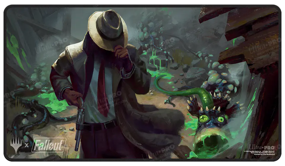 Playmat: MTG Fallout - Mysterious Stranger (Black-Stitched)  1