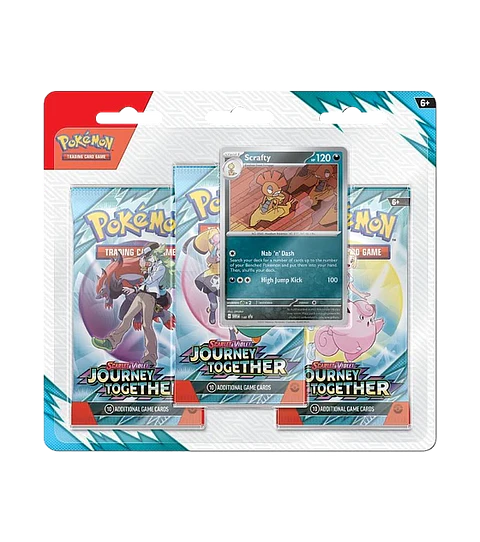 Scarlet & Violet - Journey Together - 3 Pack Blister (Scrafty - Español) 