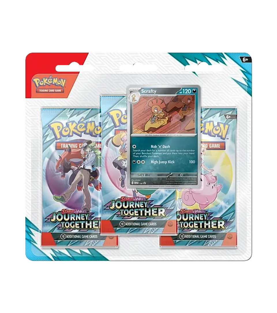 Scarlet & Violet - Journey Together - 3 Pack Blister (Scrafty - Inglés)  1