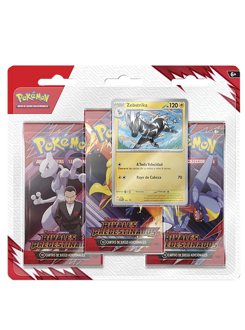 Scarlet & Violet: Destined Rivals - 3 Pack Blister (Zebstrika - Español) 