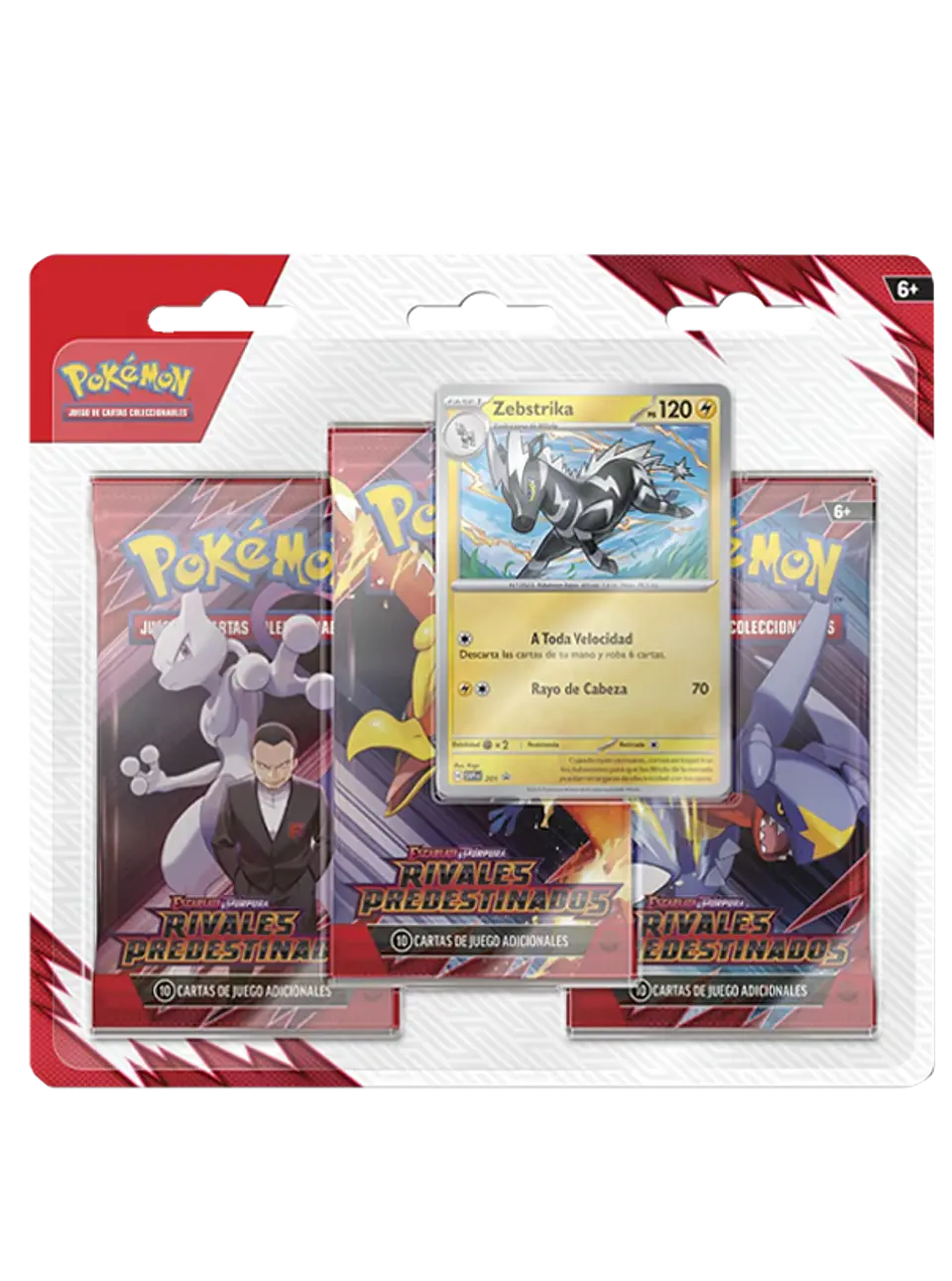 Scarlet & Violet: Destined Rivals - 3 Pack Blister (Zebstrika - Español)  1