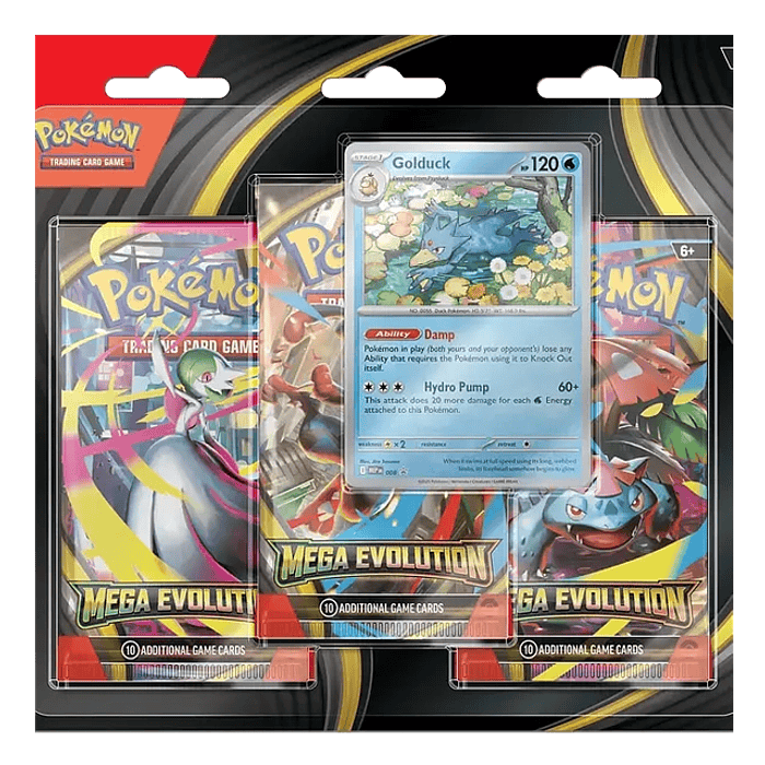 Scarlet & Violet: Mega Evolution - 3 Pack Blister (Golduck)(Español)