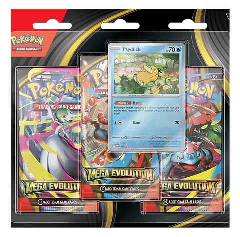 Scarlet & Violet: Mega Evolution - 3 Pack Blister (Psyduck)(Español)