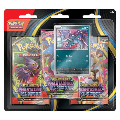 Pokemon TCG: Mega Evolution 02 Phantasmal Flames- 3-Booster (Sneasel) 