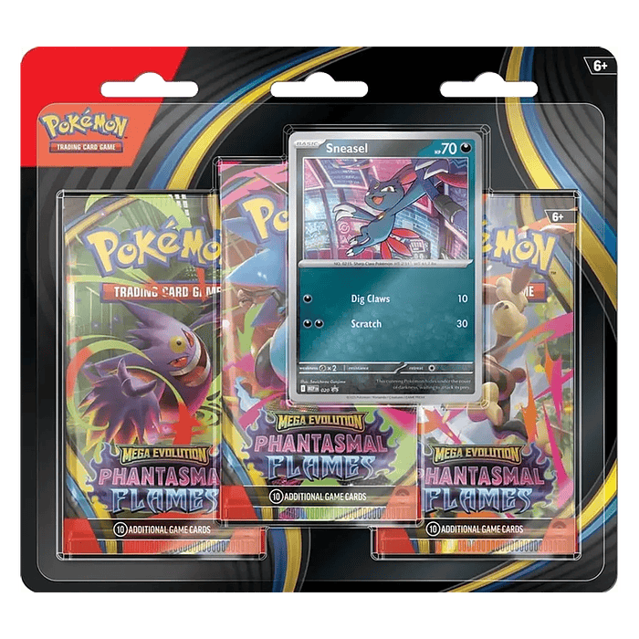 Pokemon TCG: Mega Evolution 02 Phantasmal Flames- 3-Booster (Sneasel) 