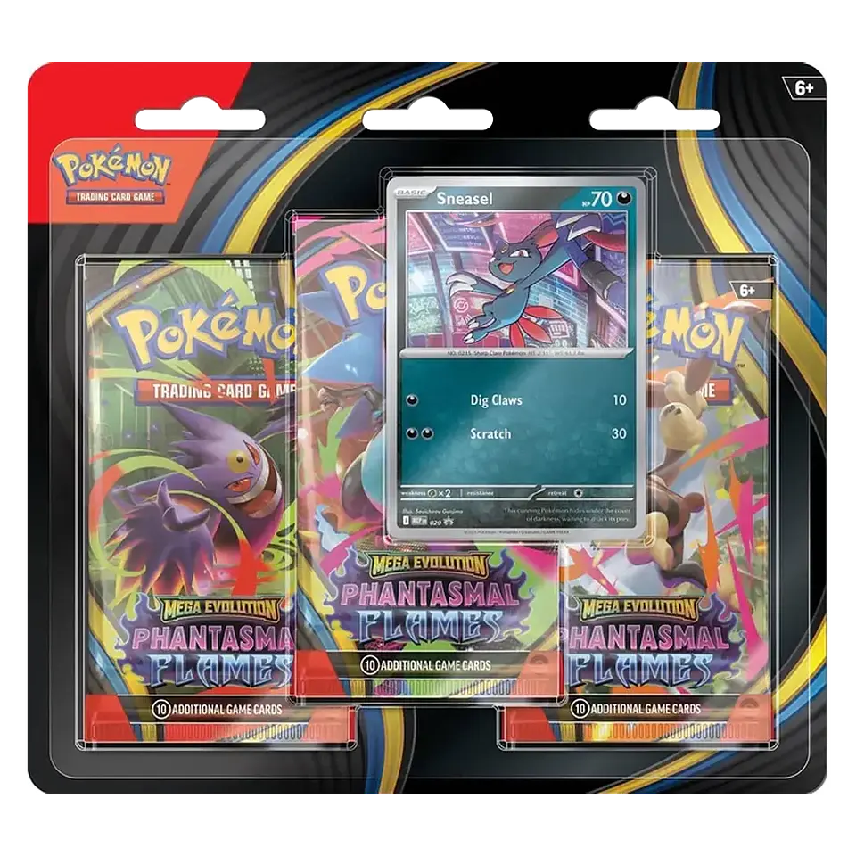 Pokemon TCG: Mega Evolution 02 Phantasmal Flames- 3-Booster (Sneasel)  1