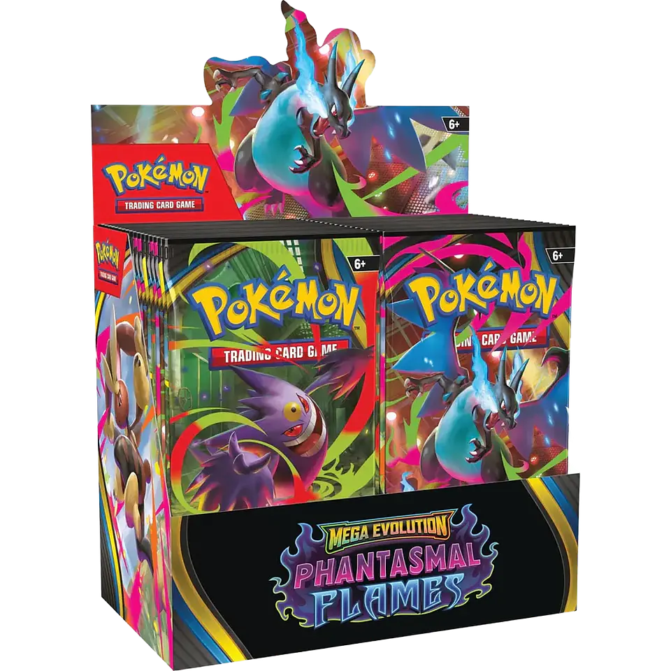 Caja de sobres Pokemon TCG: Mega Evolution 02 Phantasmal Flames (Inglés)  1