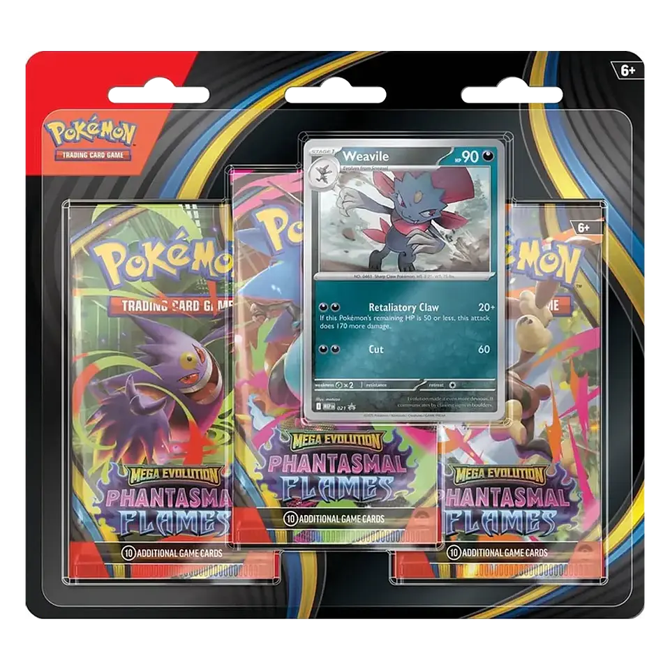 Pokemon TCG: Mega Evolution 02 Phantasmal Flames- 3-Booster (Weavile)  1