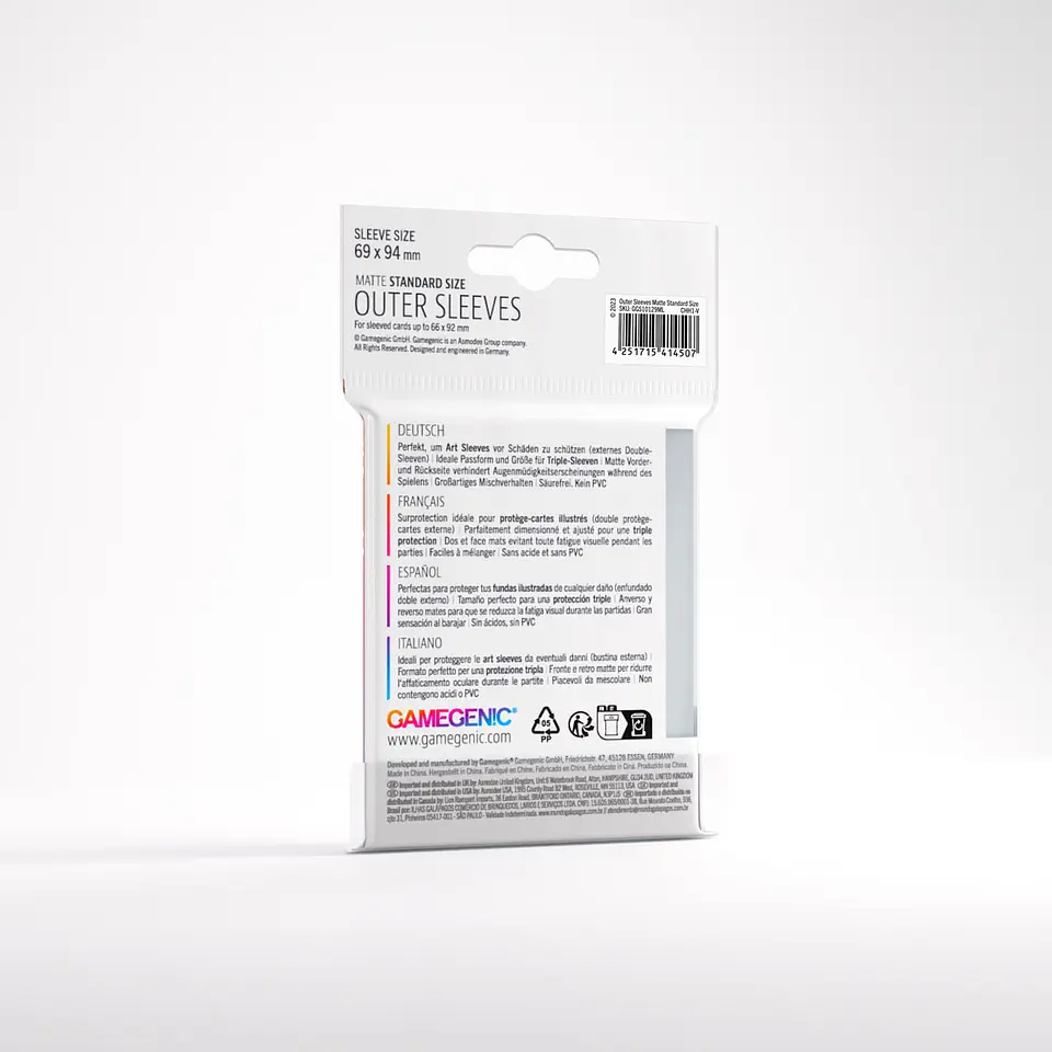 Protectores Gamegenic - Outer Sleeves Matte Standard Size (x50)  2