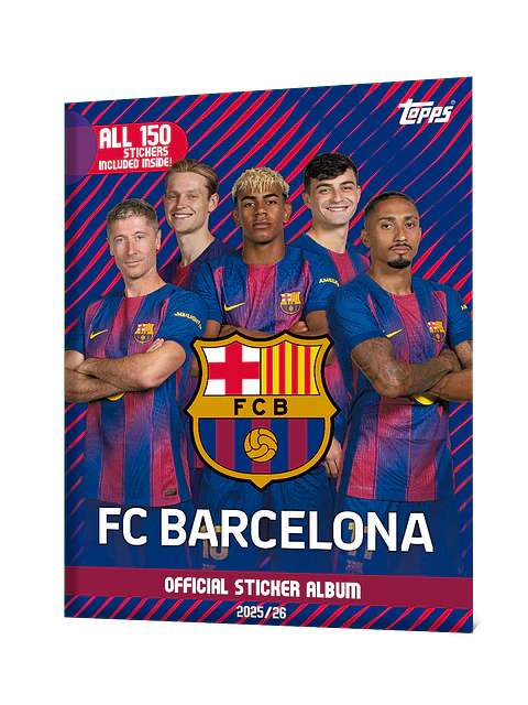 Albúm Barcelona completo a pegar 150 Stickers Topps 