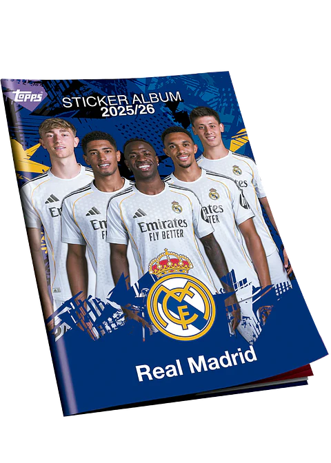 Albúm Real Madrid completo a pegar 150 Stickers Topps 