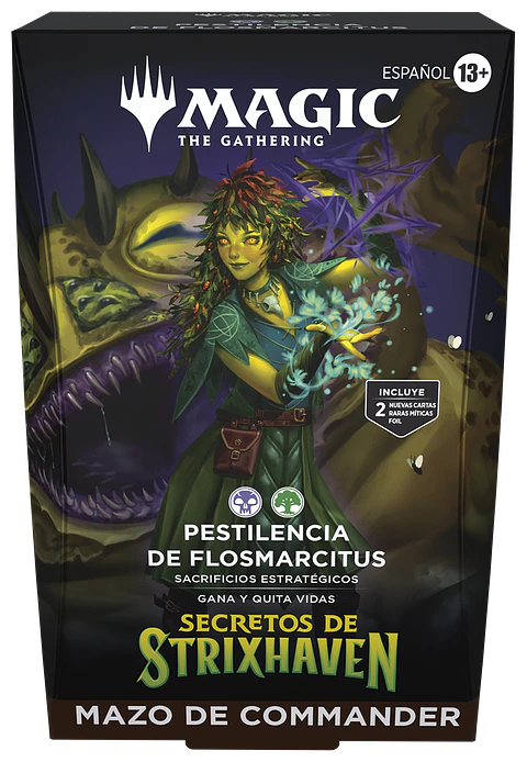 Mazo commander Secrets of Strixhaven - Whiterbloom Pestilence (Español) 