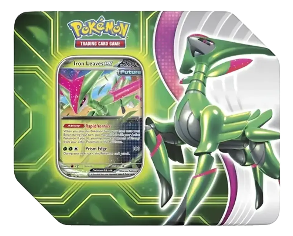Pokémon TCG: Paradox Clash Tin - Iron Leaves Ex (Inglés)  1