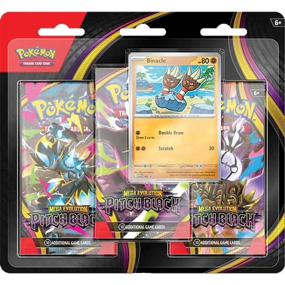 Pokemon TCG: Mega Evolution - Pitch Black - 3-Pack Blister (Inglés) 1