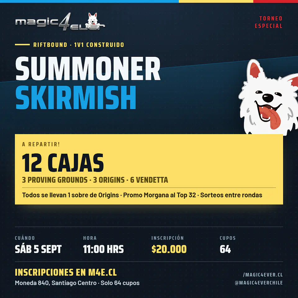 Inscripción Summoner Skirmish · Riftbound — Sábado 5 de septiembre 1