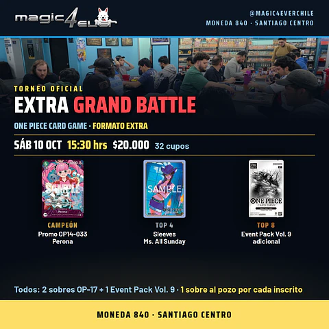 Inscripción One Piece Extra Grand Battle — Sábado 10 de octubre