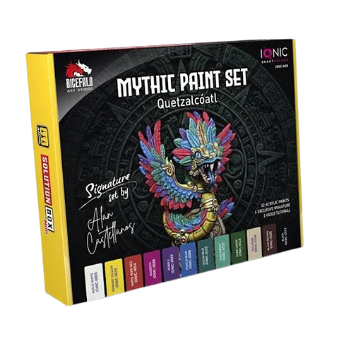 Set de pinturas Quetzalcoatl by Allan Castellanos (12 pinturas + mini)