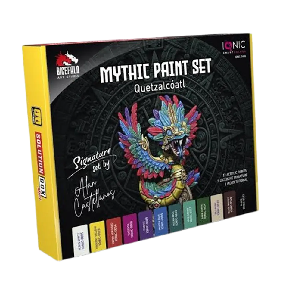Set de pinturas Quetzalcoatl by Allan Castellanos (12 pinturas + mini) 1
