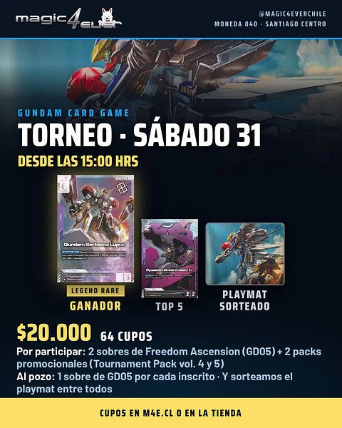 Inscripción Torneo Gundam Card Game - Sábado 31 de octubre