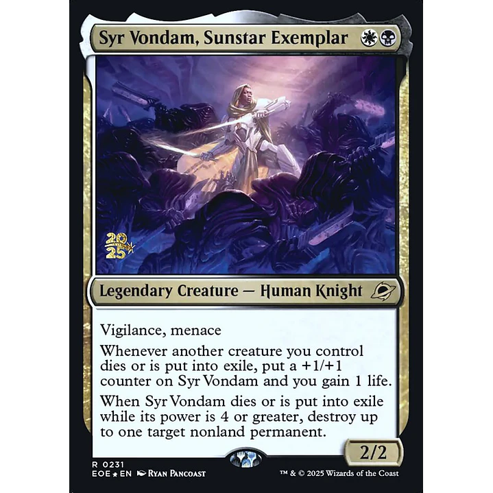 Syr Vondam, Sunstar Exemplar - Promo 1