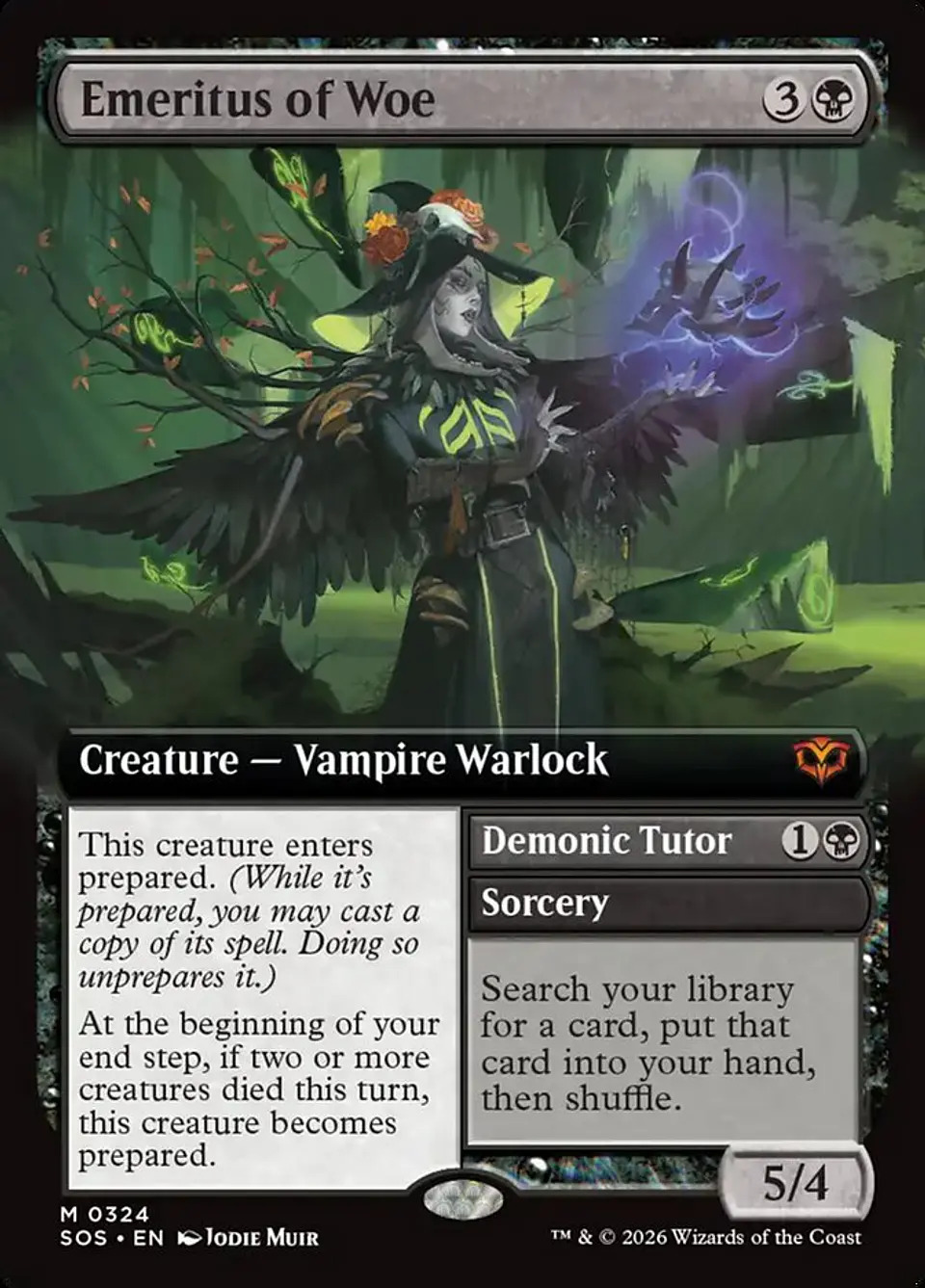 Emeritus of Woe // Demonic Tutor (Extended Art) 1