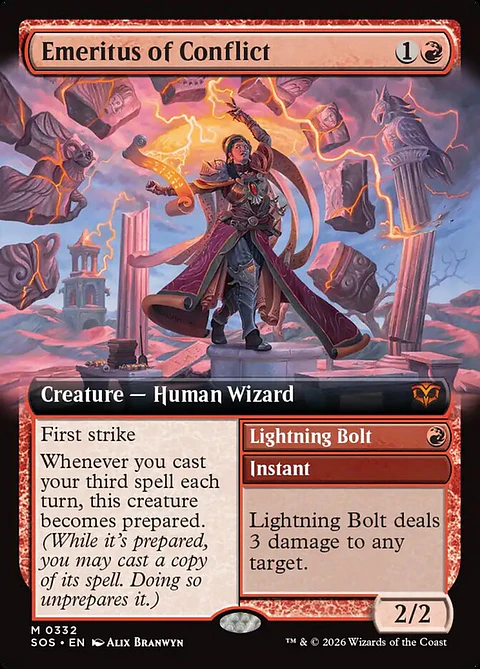 Emeritus of Conflict // Lightning Bolt (Extended Art)