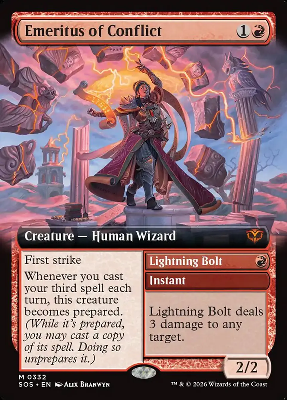 Emeritus of Conflict // Lightning Bolt (Extended Art) 1