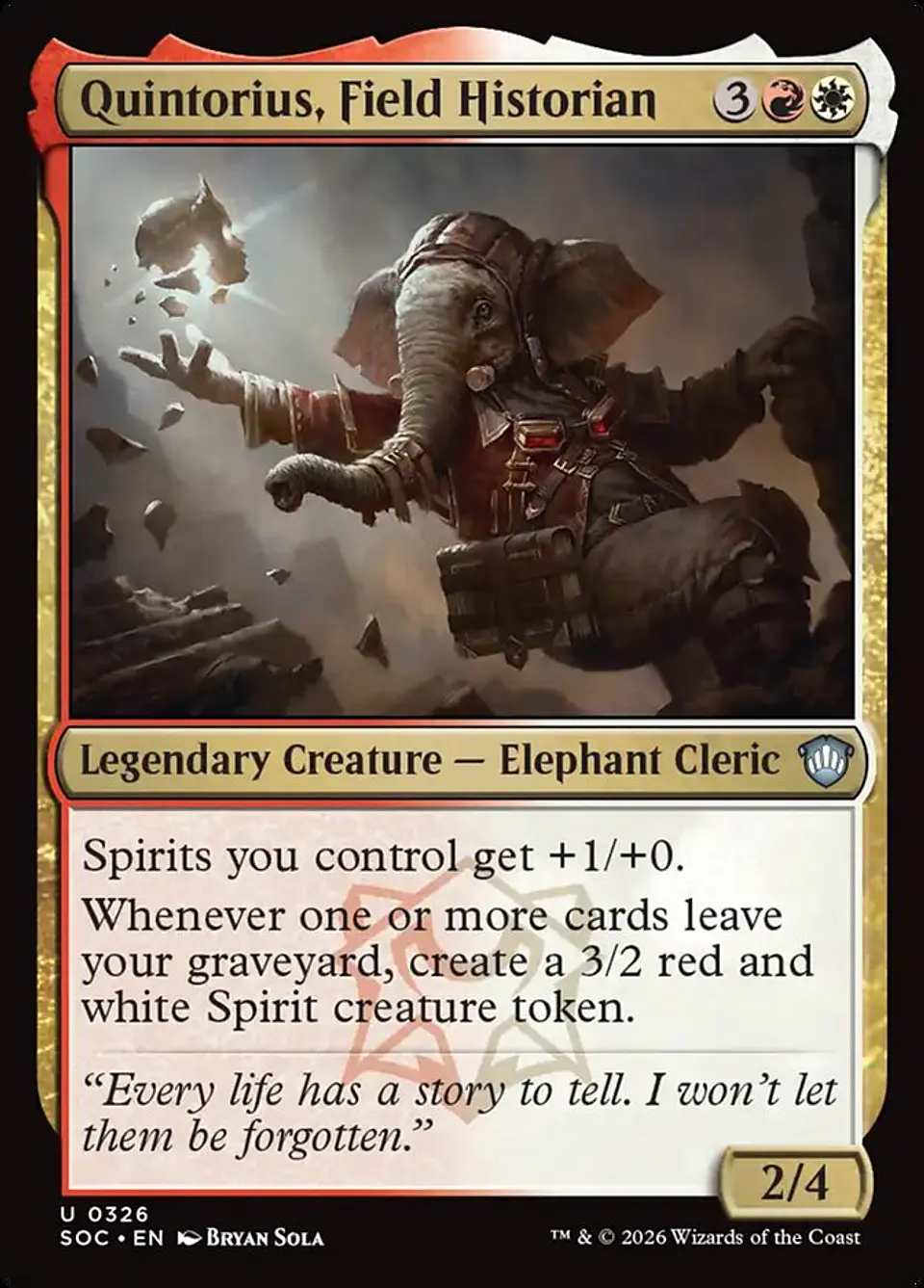 Quintorius, Field Historian 1