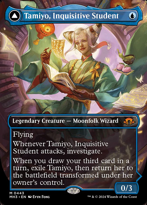 Tamiyo, Inquisitive Student // Tamiyo, Seasoned Scholar (Borderless)