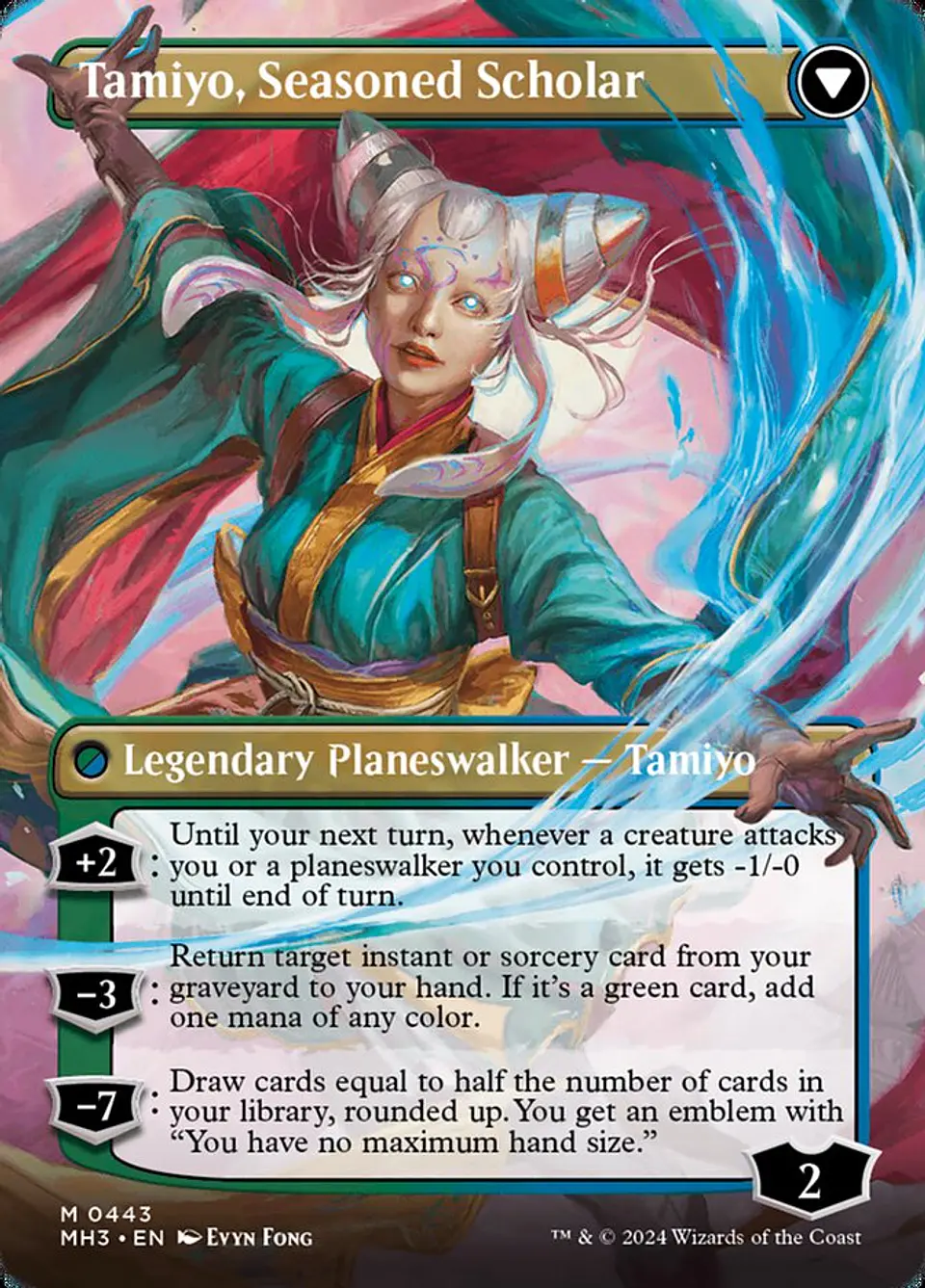Tamiyo, Inquisitive Student // Tamiyo, Seasoned Scholar (Borderless) 2
