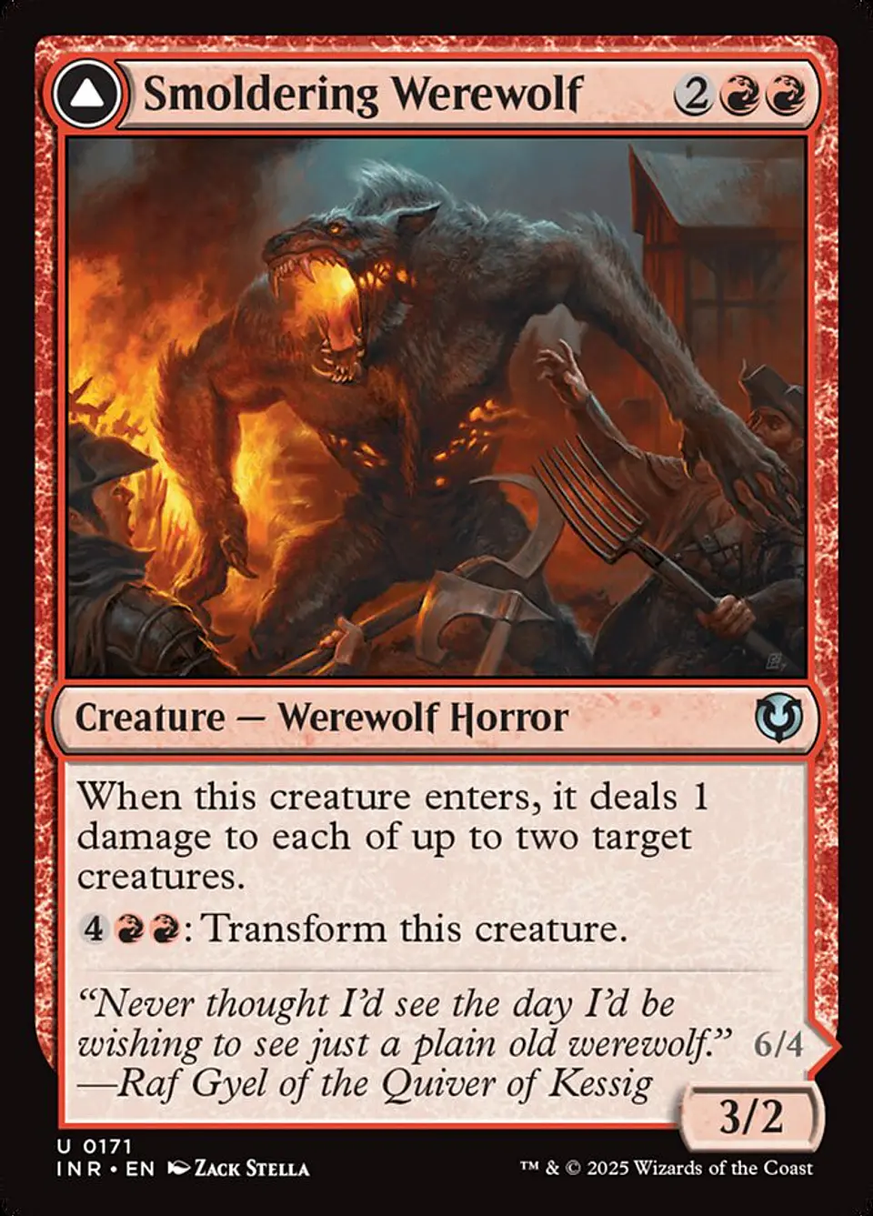 Smoldering Werewolf // Erupting Dreadwolf 1